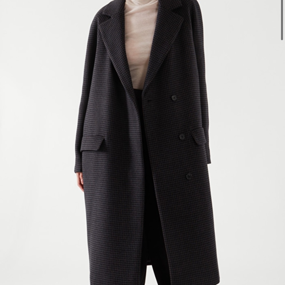 ISO houndstooth wool mix coat